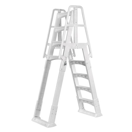 OLYMPIAN ATHLETE Premium A-Frame Above Ground Pool Ladder - White OL2662332